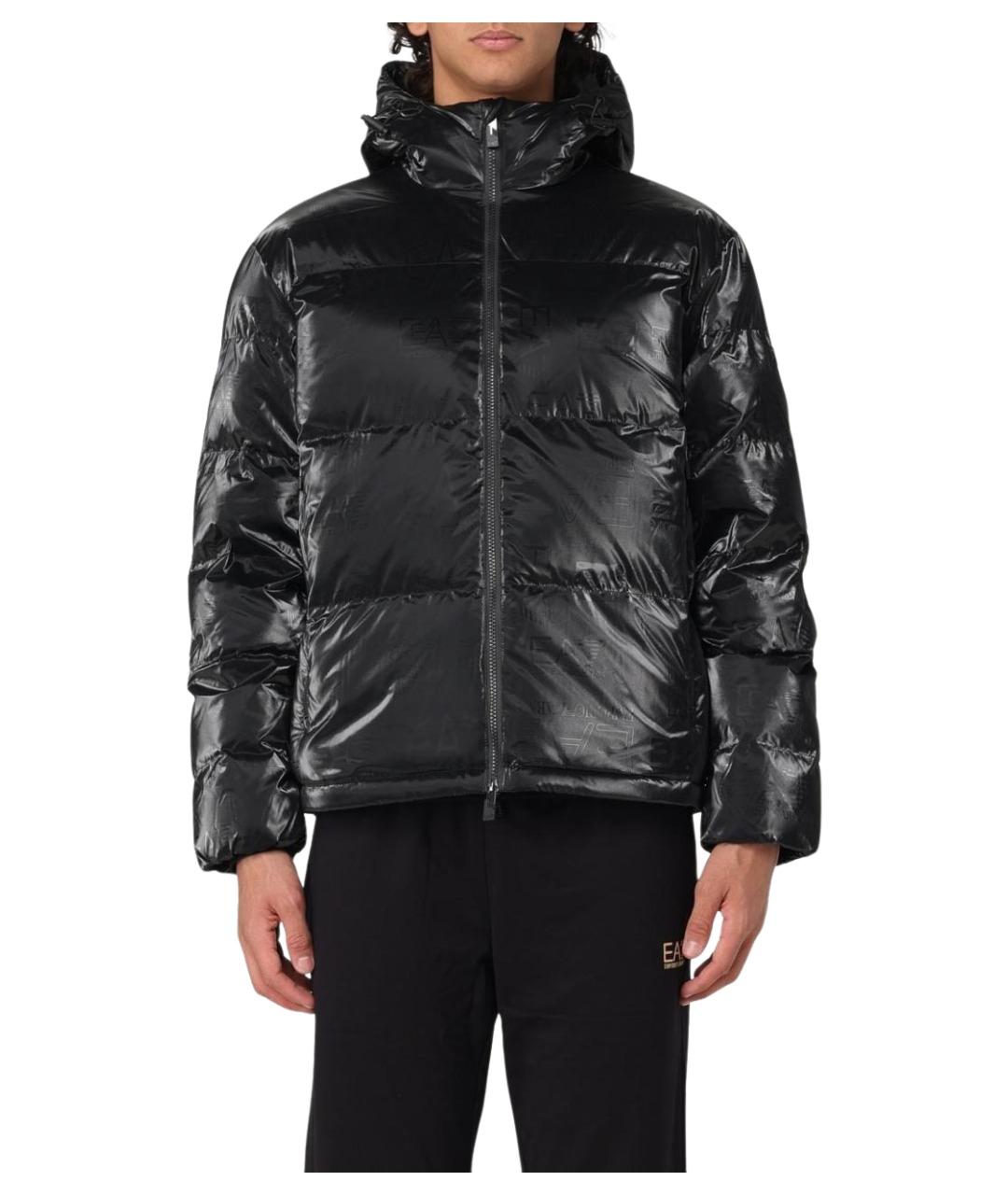 EA7 Черная полиэстеровая куртка, фото 1