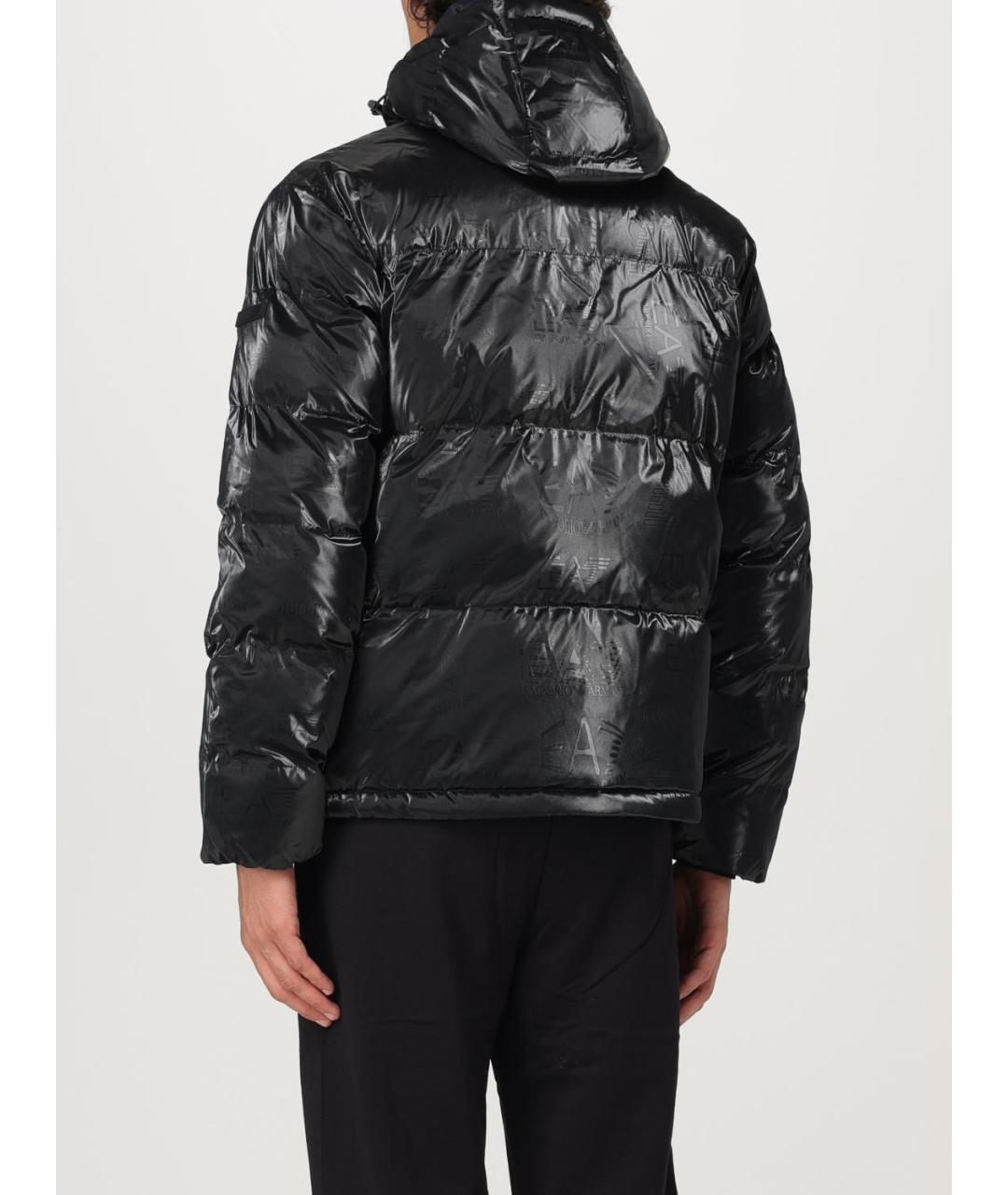 EA7 Черная полиэстеровая куртка, фото 3