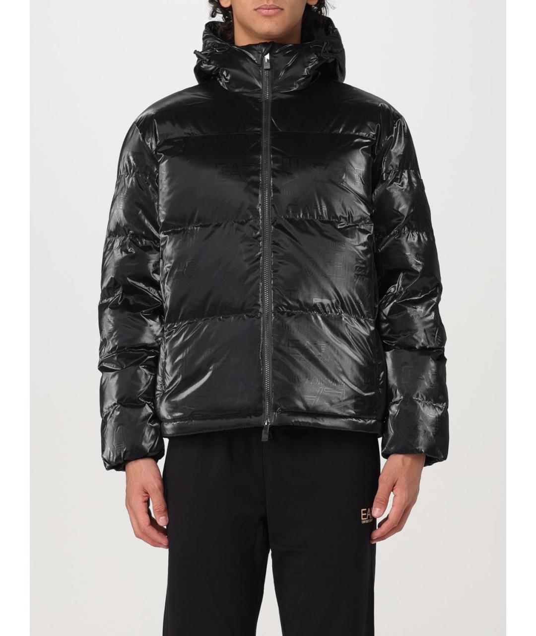 EA7 Черная полиэстеровая куртка, фото 6