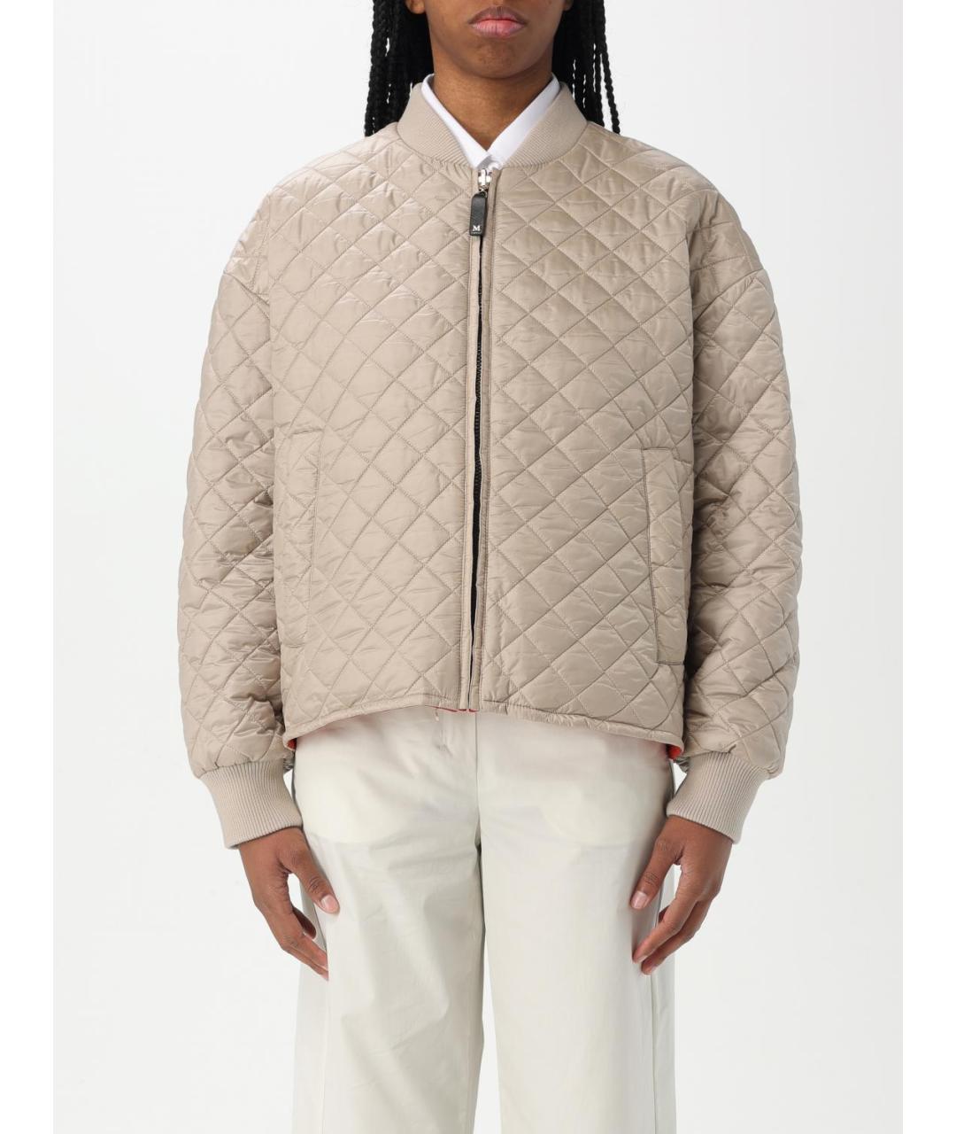 MAX MARA Коричневая полиэстеровая куртка, фото 2