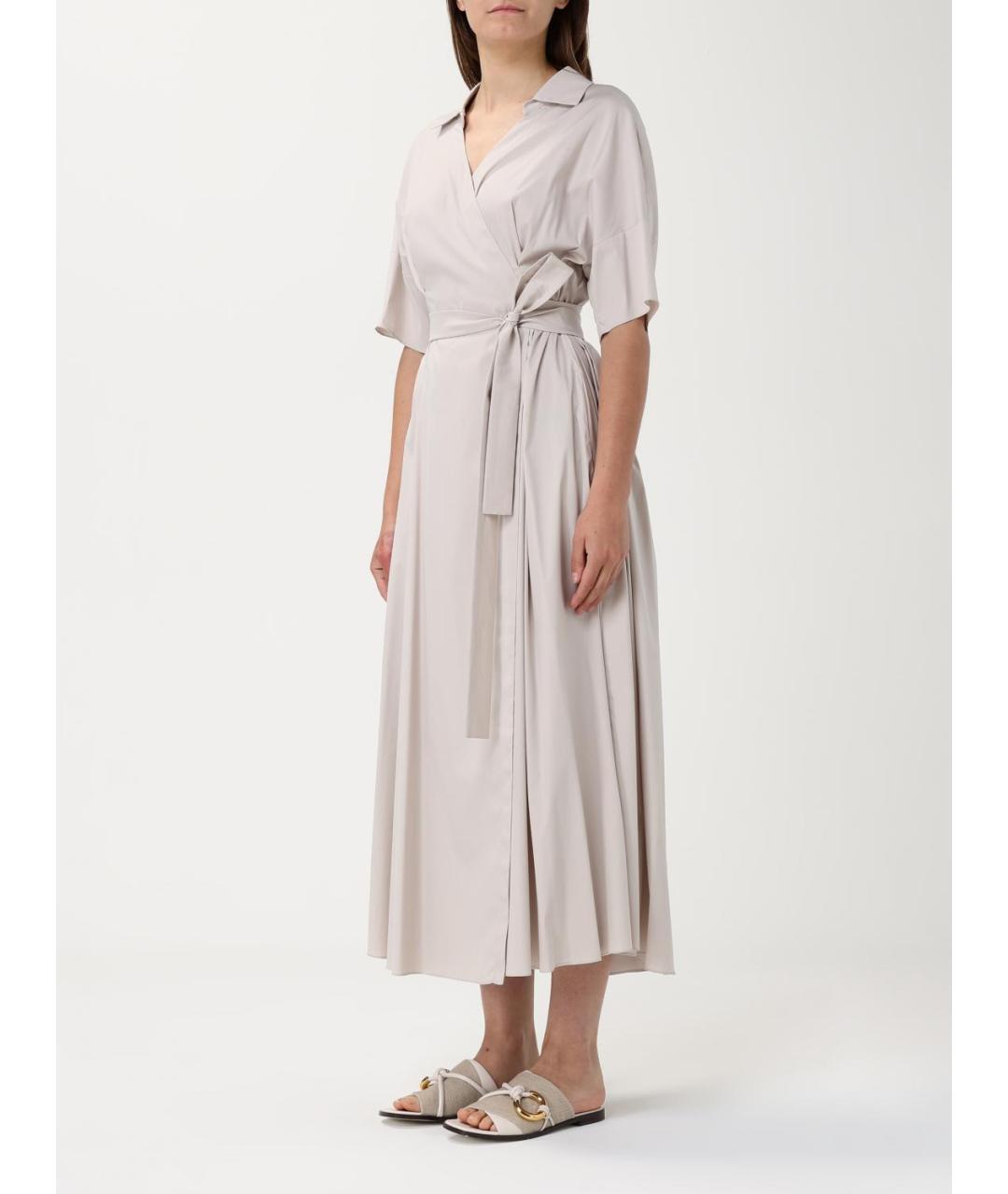 'S MAX MARA Бежевое хлопковое повседневное платье, фото 3