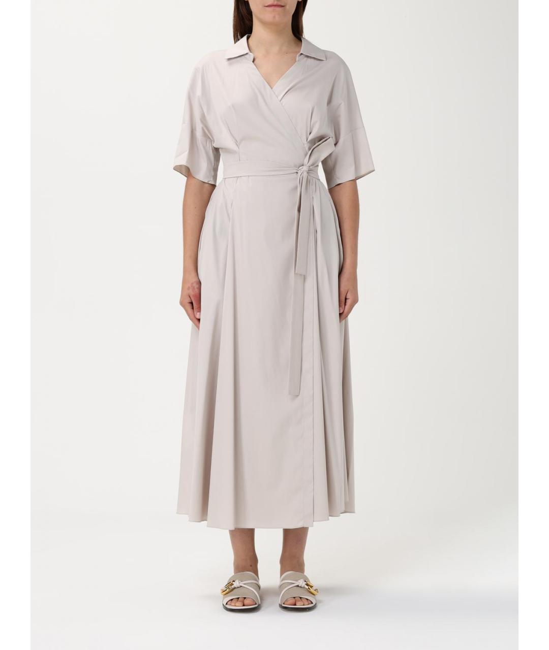 'S MAX MARA Бежевое хлопковое повседневное платье, фото 5