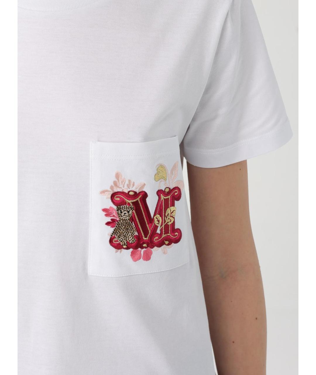 MAX MARA Белая хлопковая футболка, фото 6