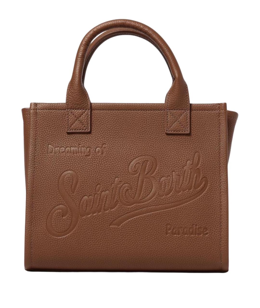 MC2 SAINT BARTH Коричневая кожаная сумка с короткими ручками, фото 1