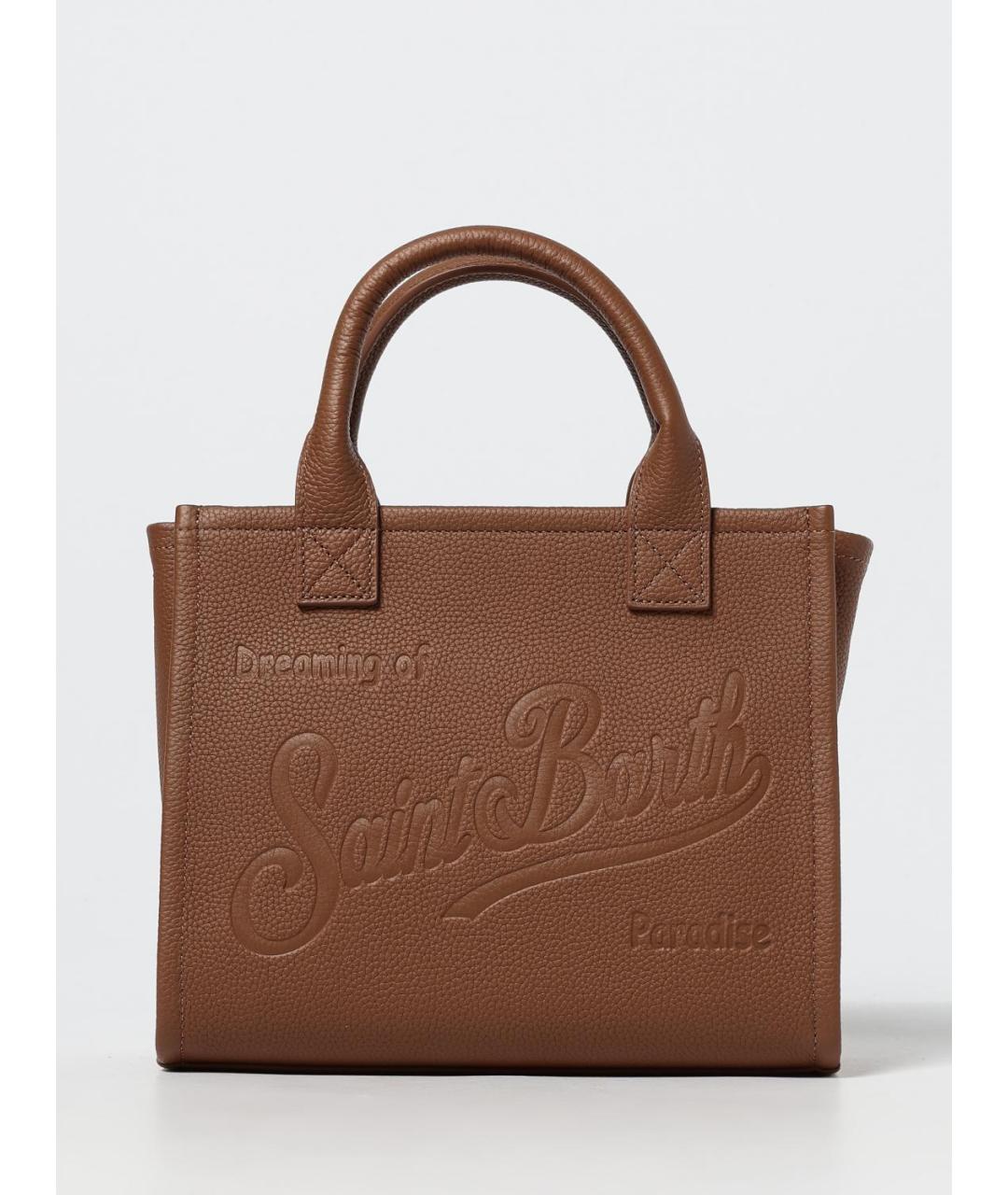 MC2 SAINT BARTH Коричневая кожаная сумка с короткими ручками, фото 4