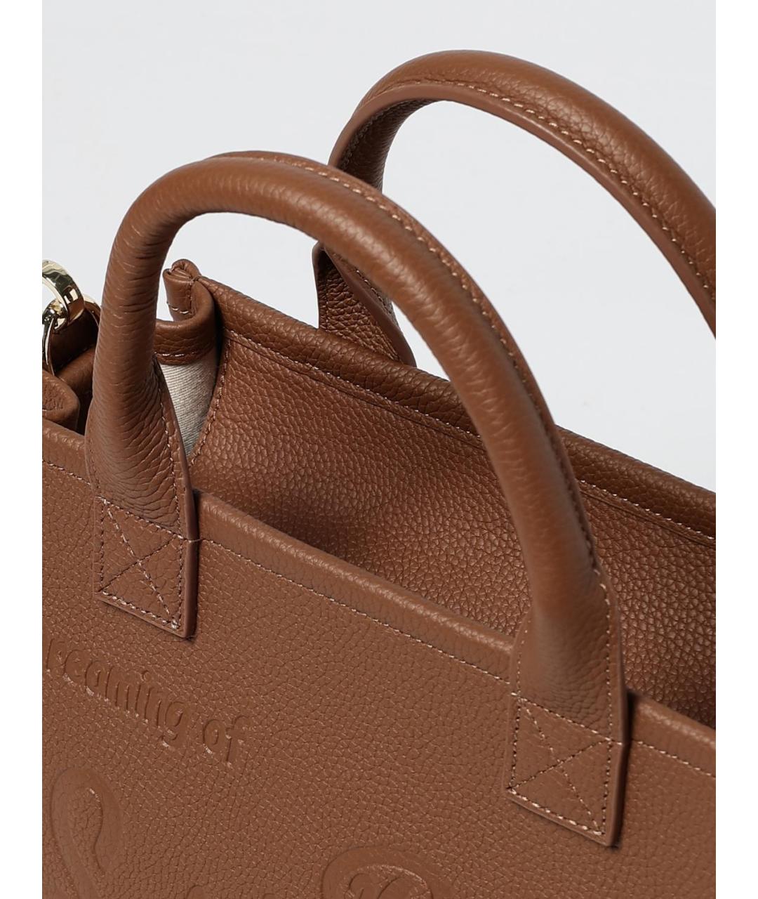 MC2 SAINT BARTH Коричневая кожаная сумка с короткими ручками, фото 3