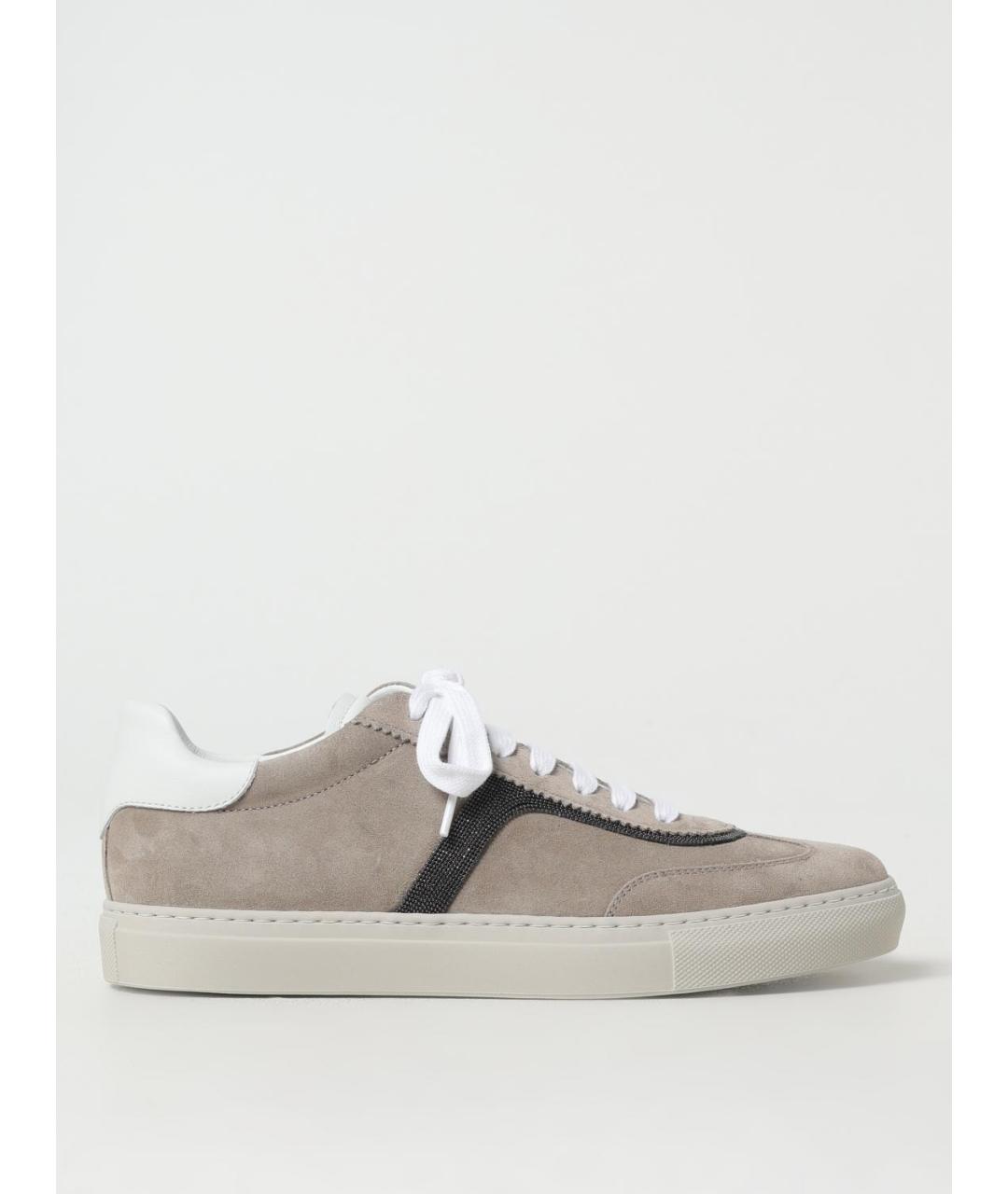 BRUNELLO CUCINELLI Бежевые замшевые кеды, фото 5