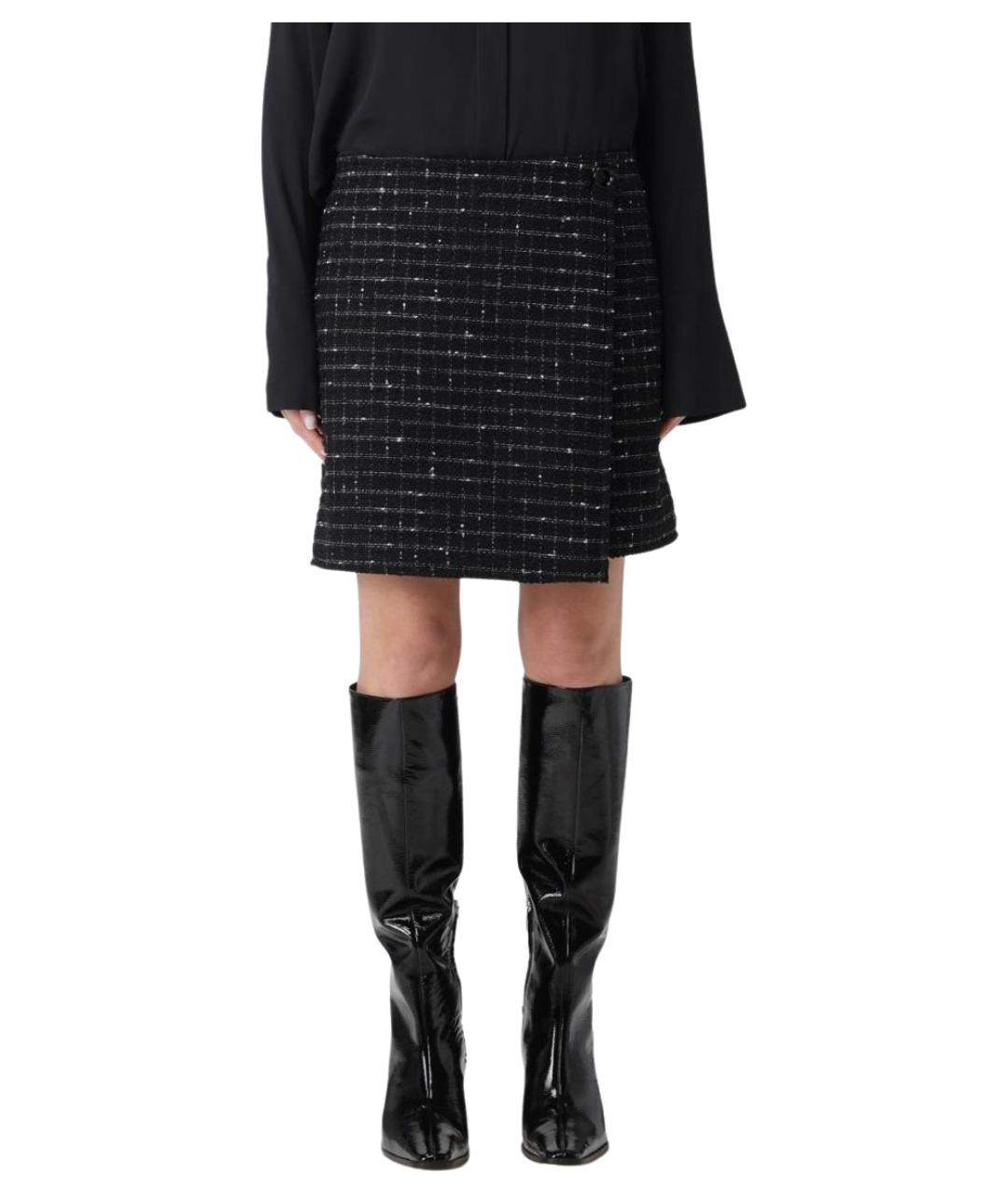 MSGM Черная полиэстеровая юбка мини, фото 1