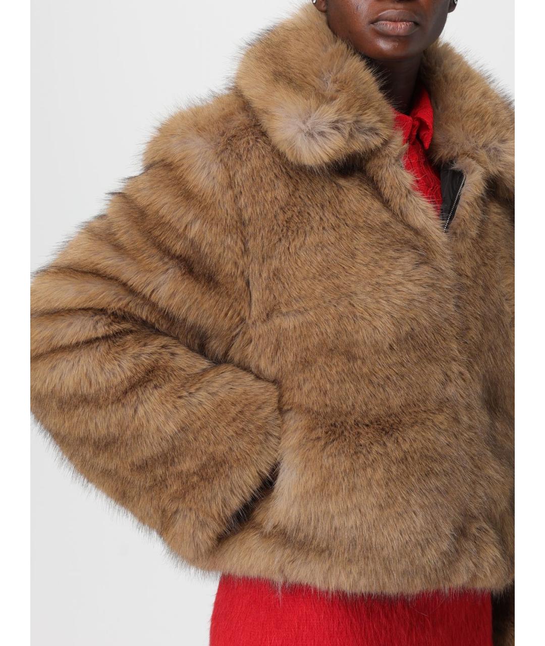 MSGM Коричневая полиэстеровая шуба, фото 4