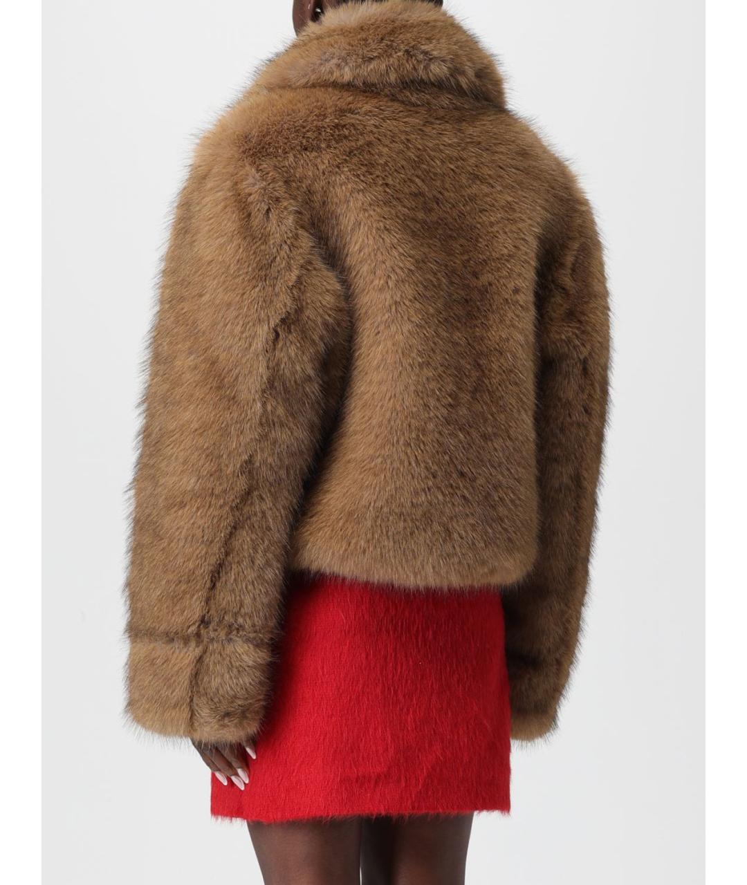 MSGM Коричневая полиэстеровая шуба, фото 2