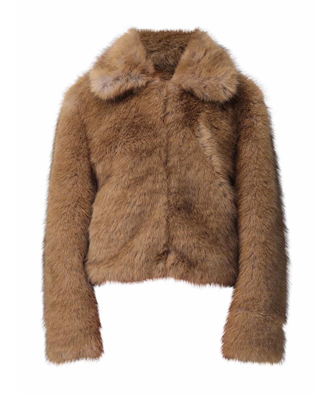 MSGM Коричневая полиэстеровая шуба, фото 1