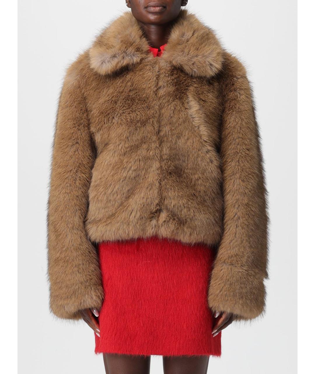 MSGM Коричневая полиэстеровая шуба, фото 5