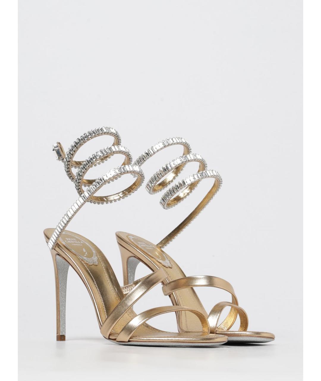 RENE CAOVILLA Золотые босоножки, фото 2