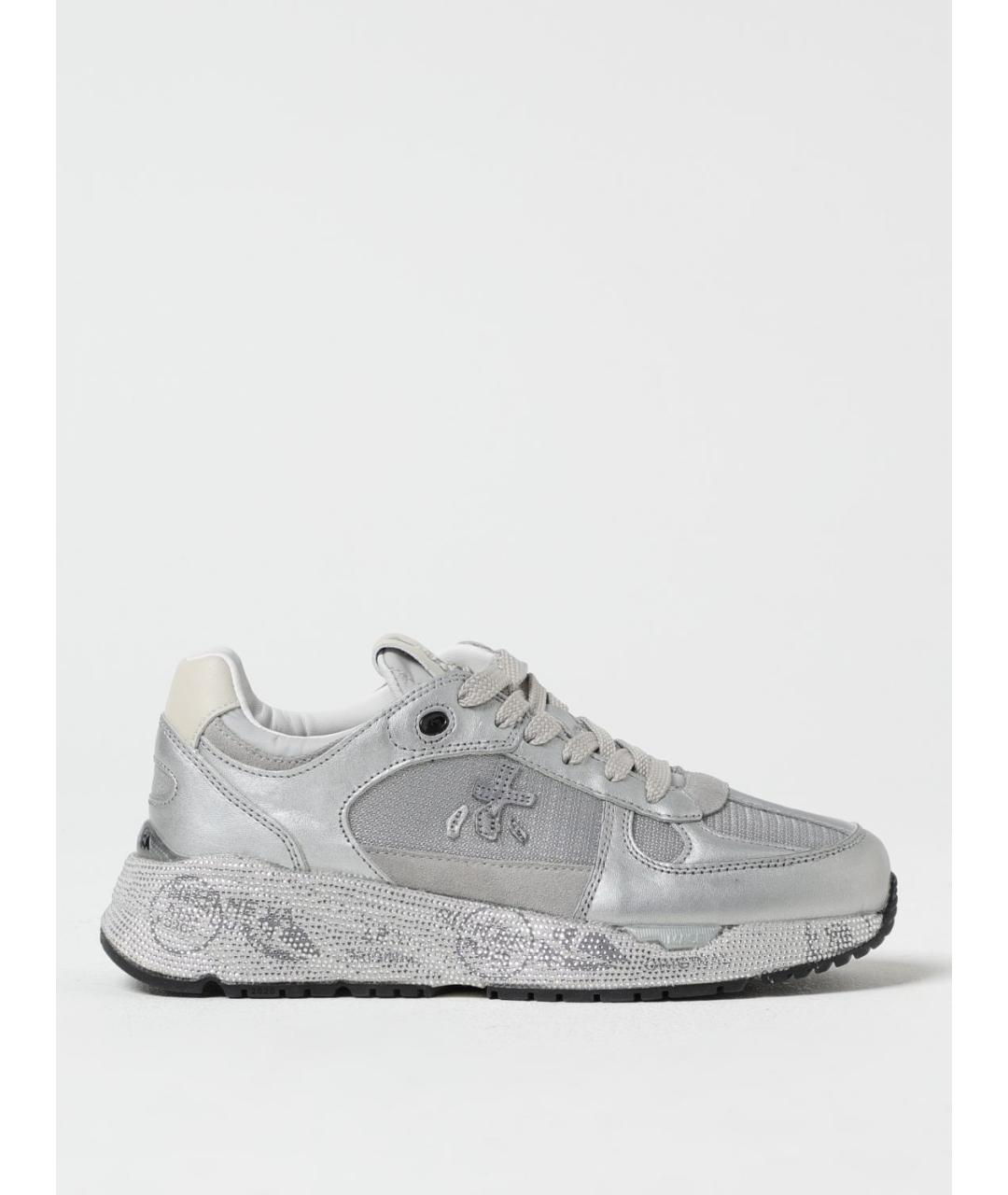 PREMIATA Серебряные кожаные кроссовки, фото 4