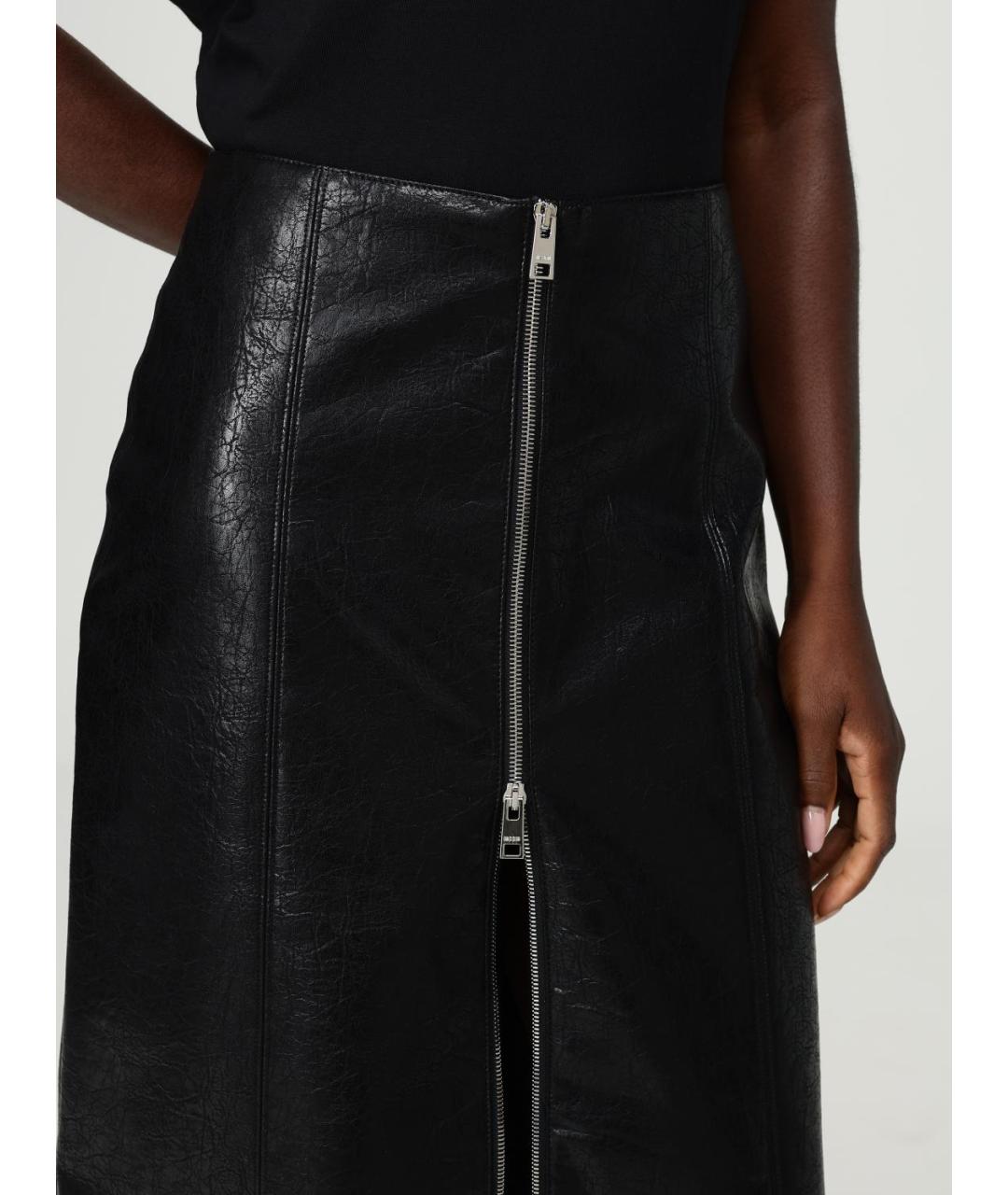 MSGM Черная вискозная юбка миди, фото 4
