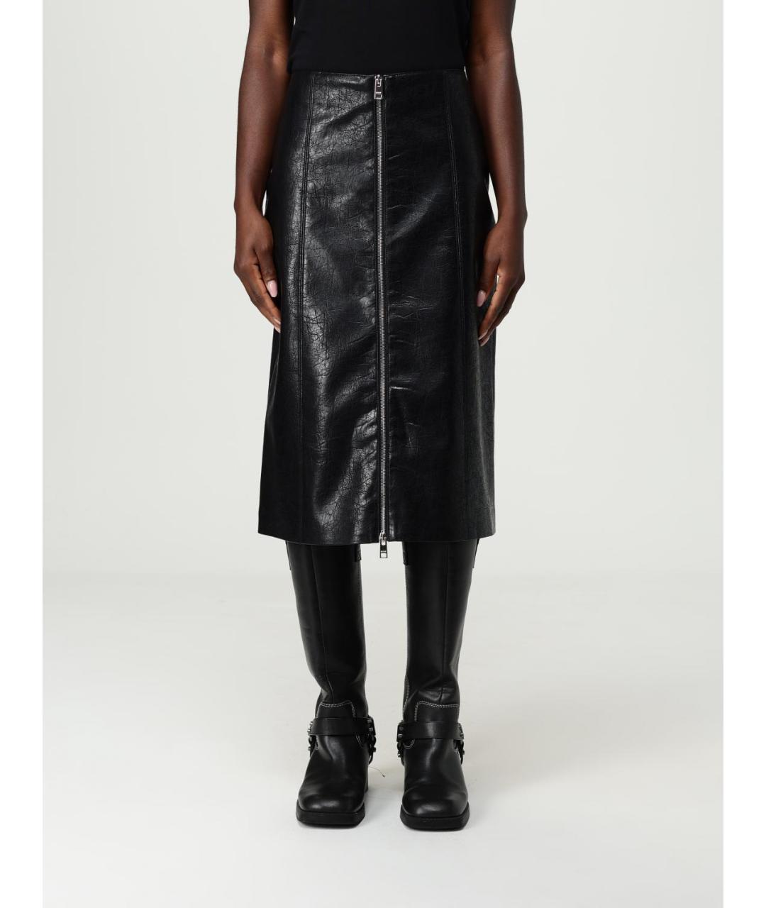 MSGM Черная вискозная юбка миди, фото 5