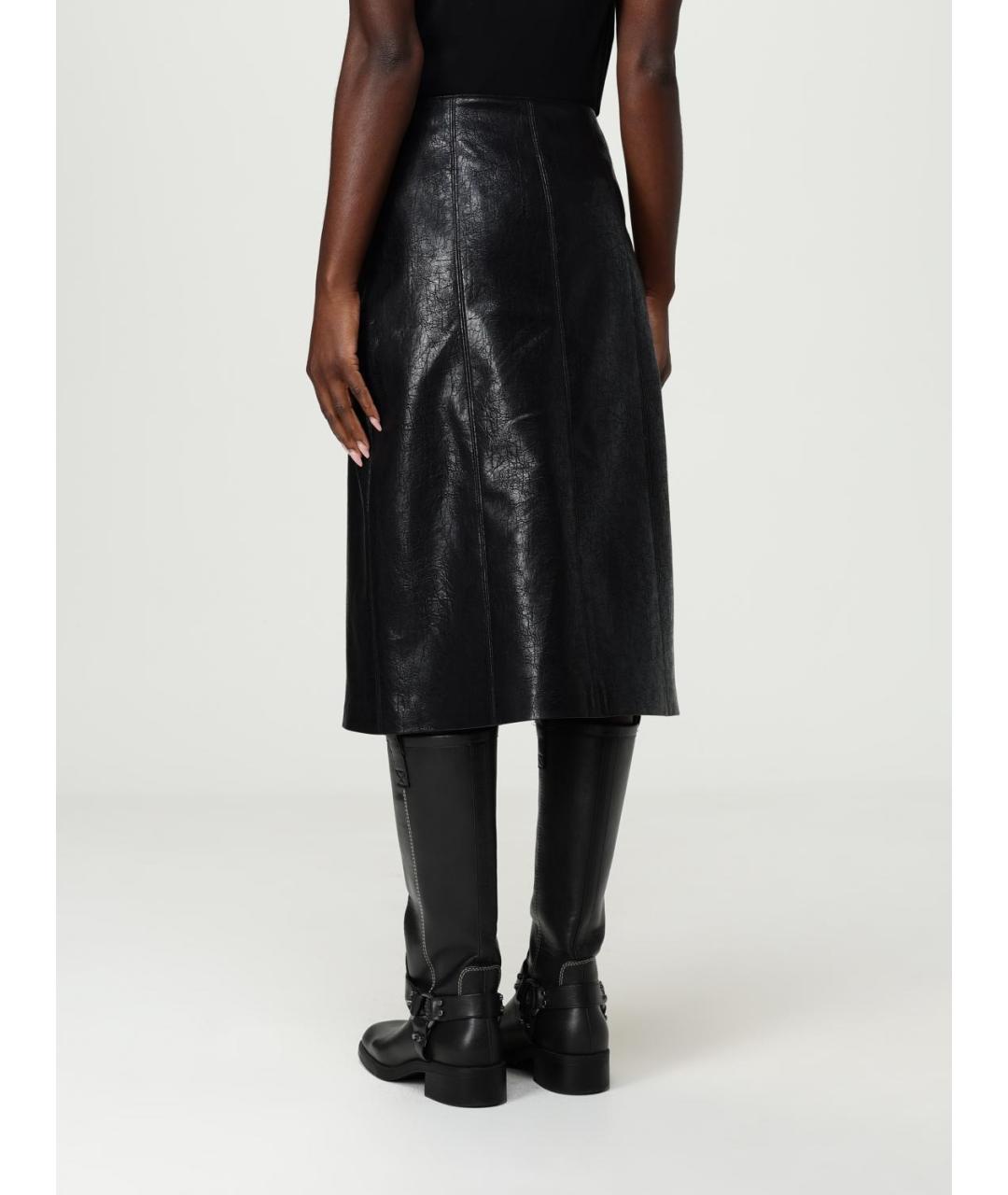 MSGM Черная вискозная юбка миди, фото 3