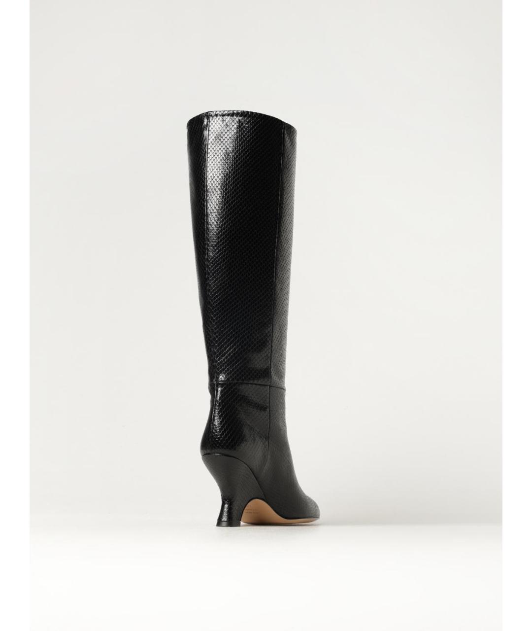 ANNA F. Черные кожаные сапоги, фото 3