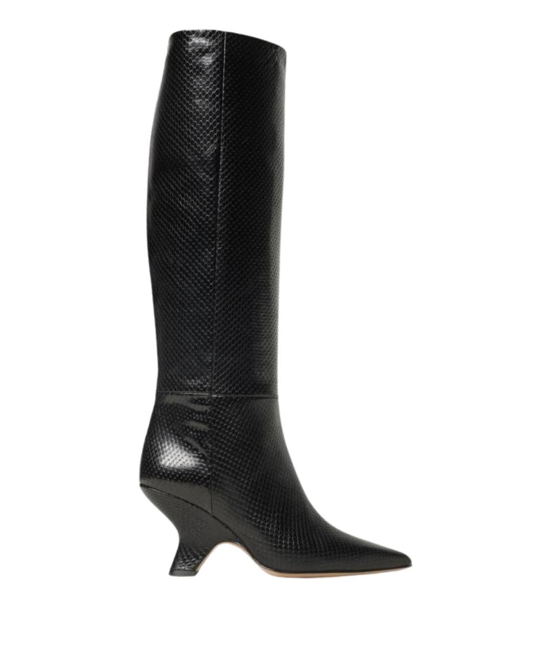 ANNA F. Черные кожаные сапоги, фото 1