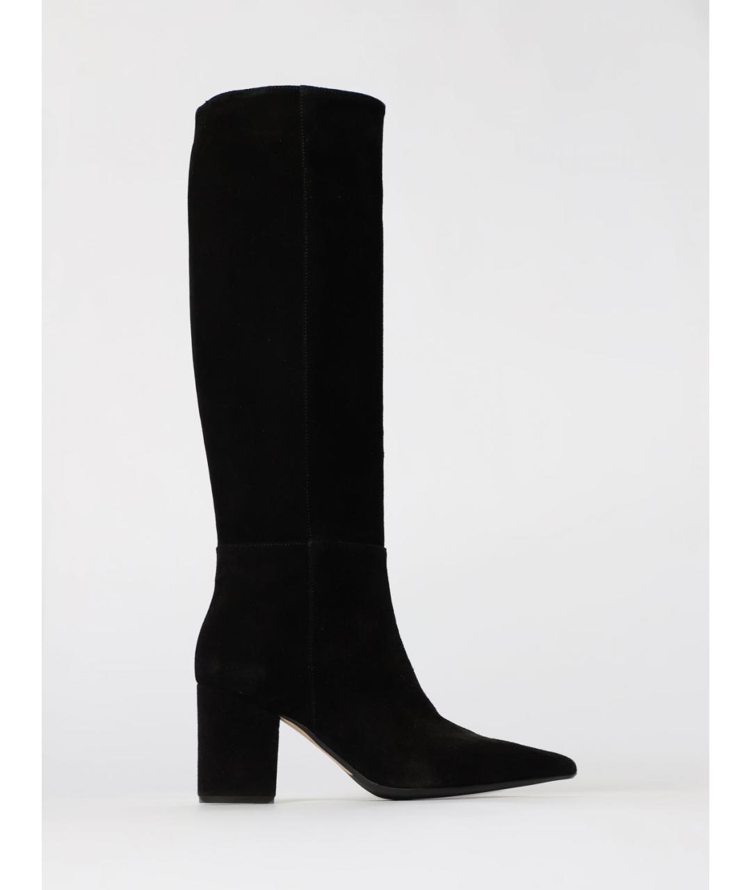 ANNA F. Черные замшевые сапоги, фото 4