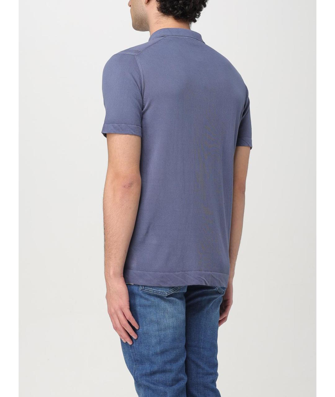 PEUTEREY Синее хлопковое поло с коротким рукавом, фото 2