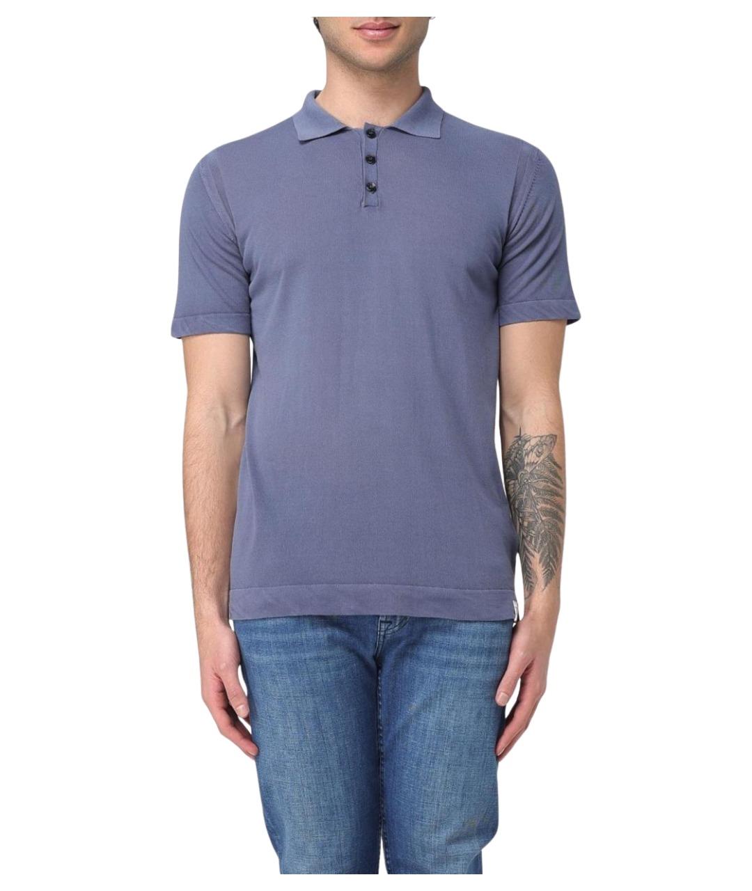 PEUTEREY Синее хлопковое поло с коротким рукавом, фото 1