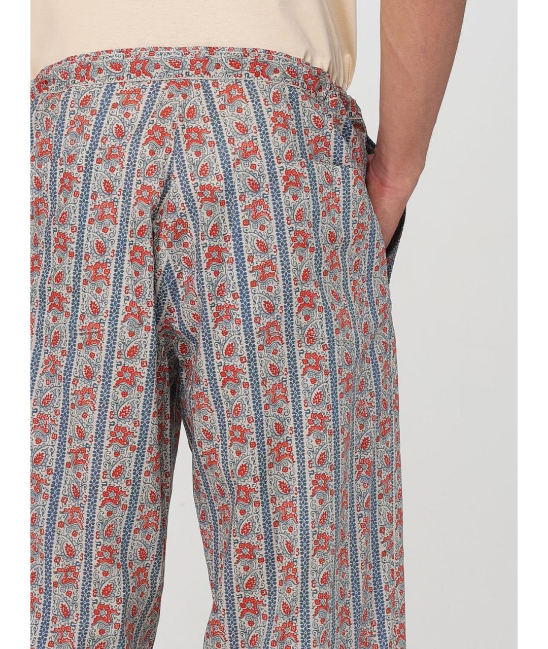 VALENTINO Мульти хлопковые повседневные брюки, фото 5