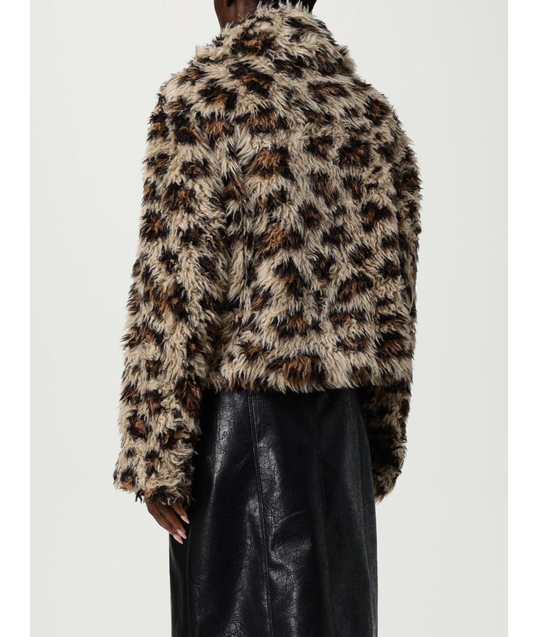 MSGM Бежевая полиэстеровая шуба, фото 3