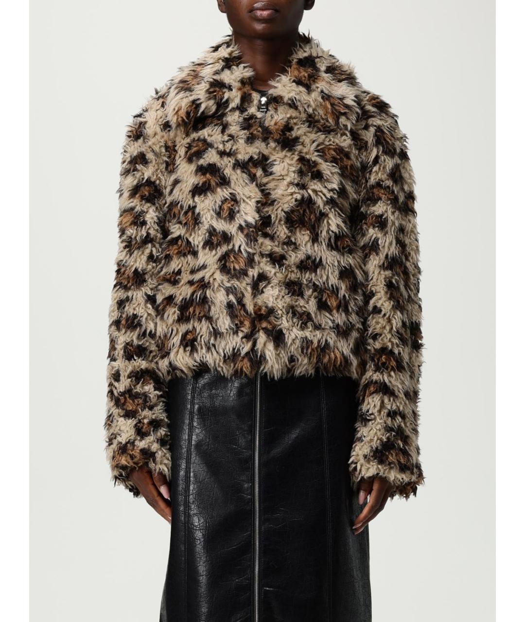 MSGM Бежевая полиэстеровая шуба, фото 6