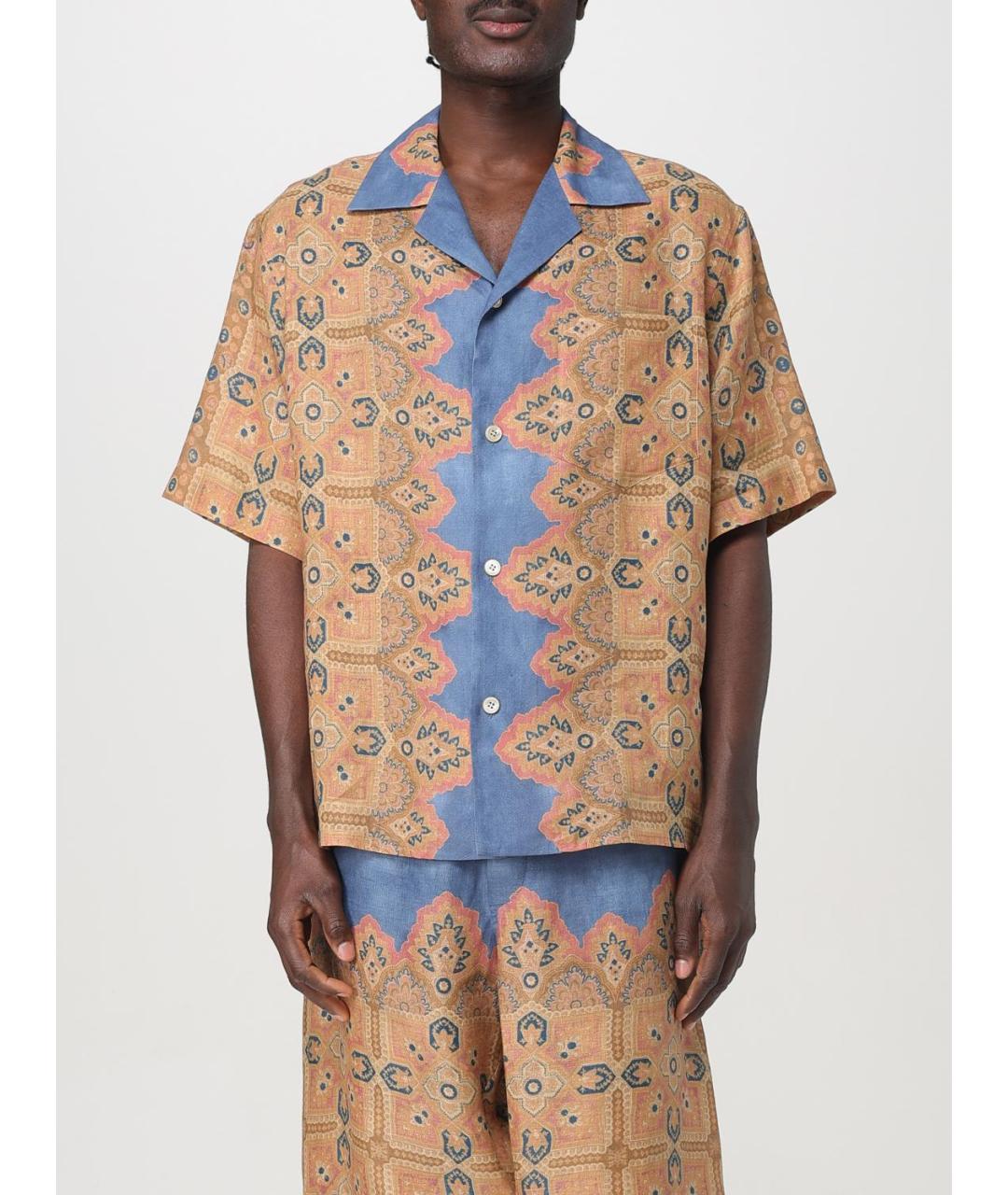 VALENTINO Мульти льняная кэжуал рубашка, фото 2