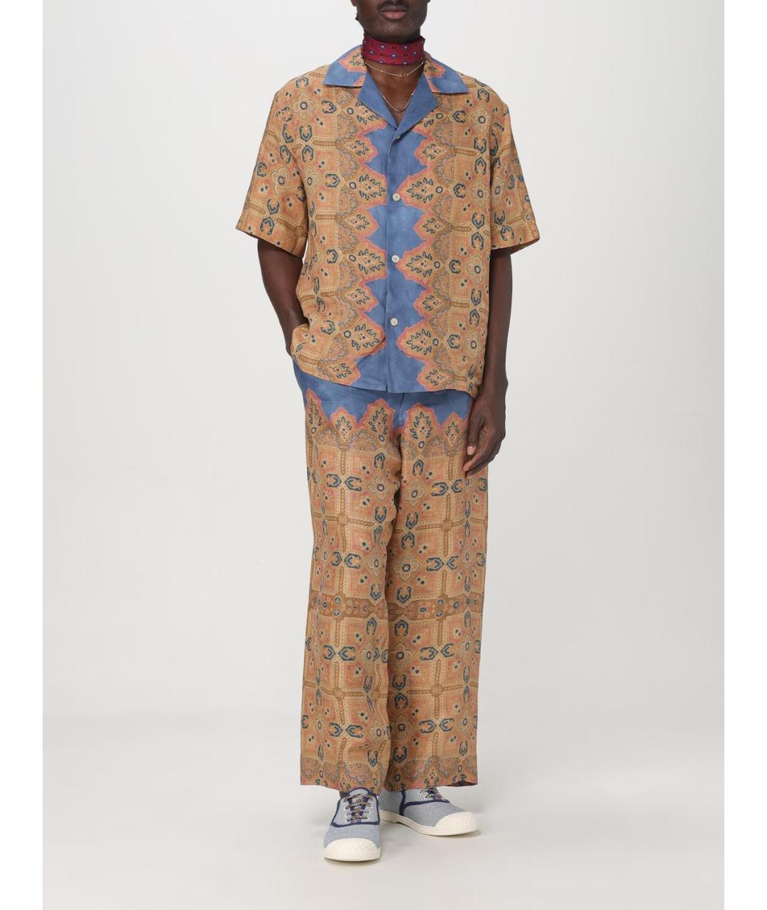 VALENTINO Мульти льняная кэжуал рубашка, фото 3