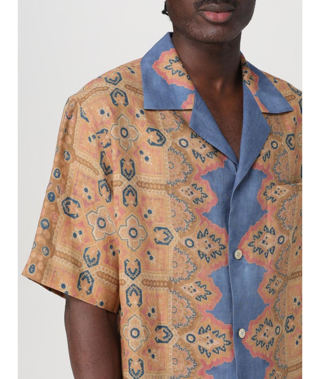 VALENTINO Мульти льняная кэжуал рубашка, фото 6