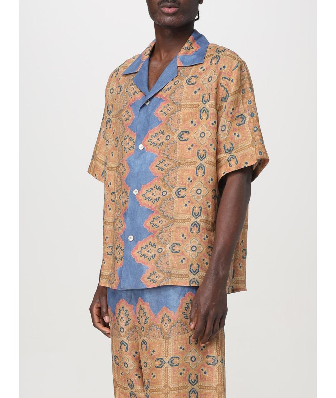 VALENTINO Мульти льняная кэжуал рубашка, фото 5