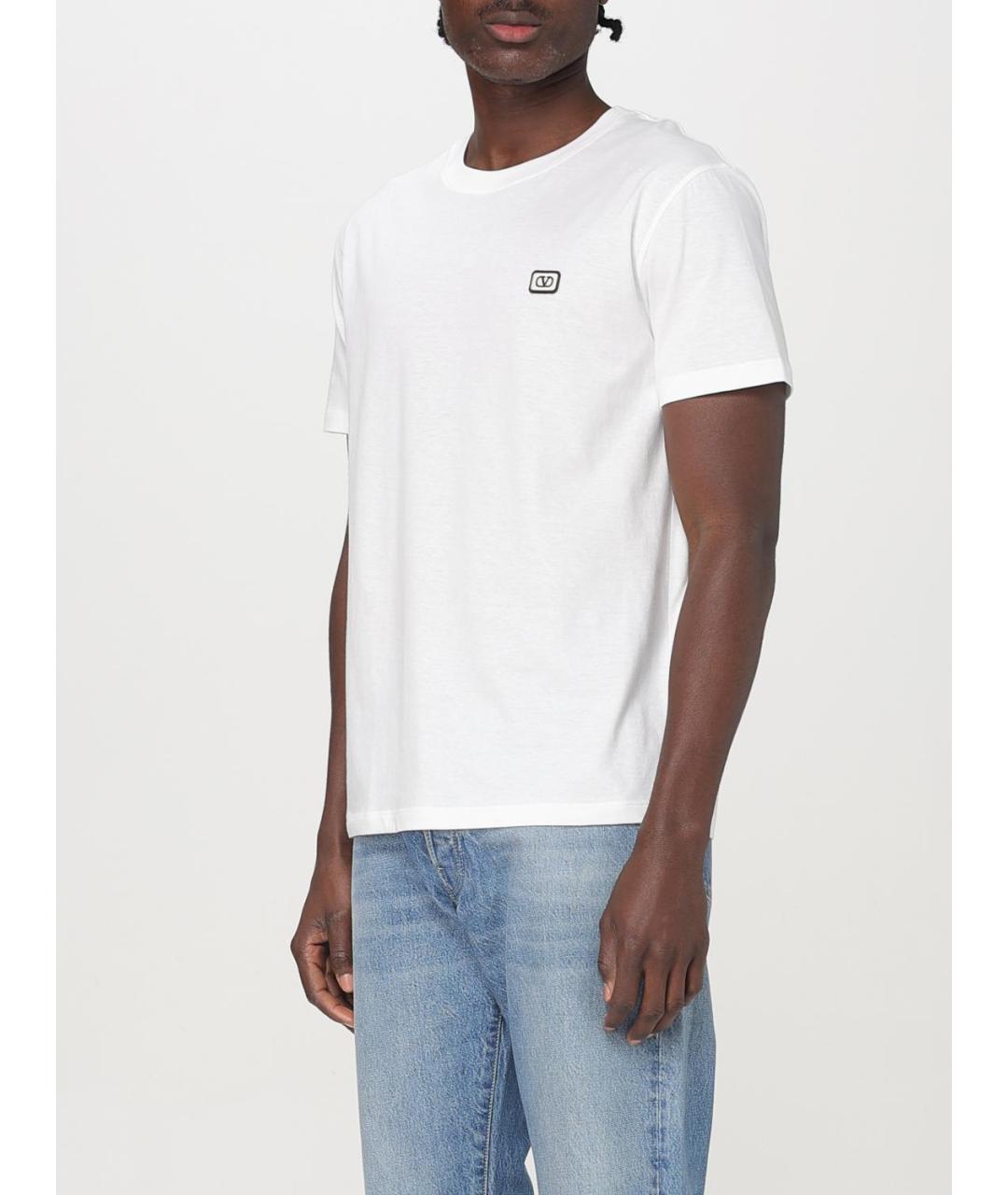 VALENTINO Белая хлопковая футболка, фото 4