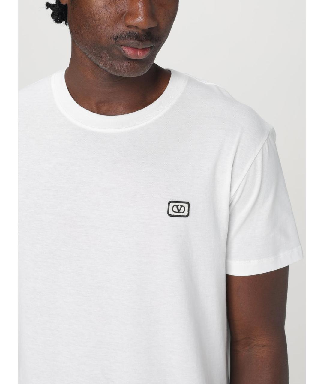 VALENTINO Белая хлопковая футболка, фото 5