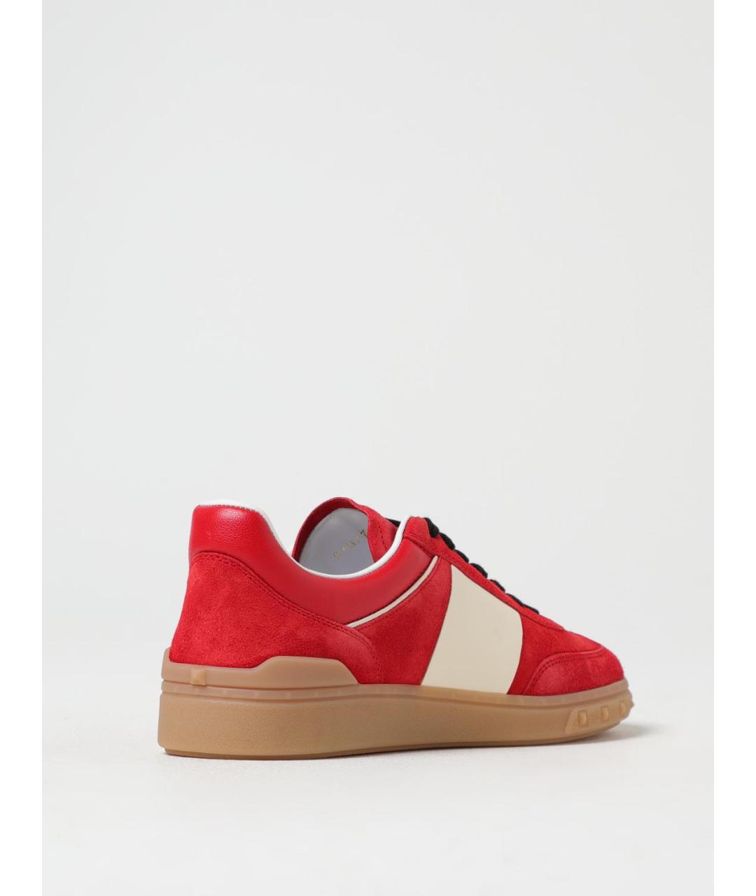 VALENTINO Красные замшевые низкие кроссовки / кеды, фото 3