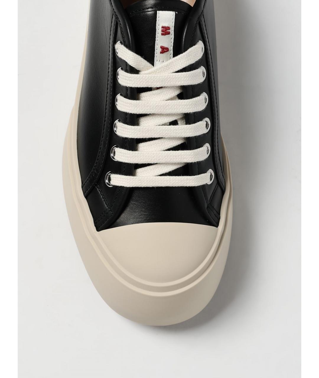 MARNI Черные кожаные кроссовки, фото 4