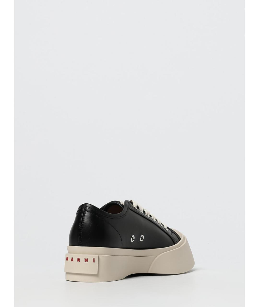 MARNI Черные кожаные кроссовки, фото 3
