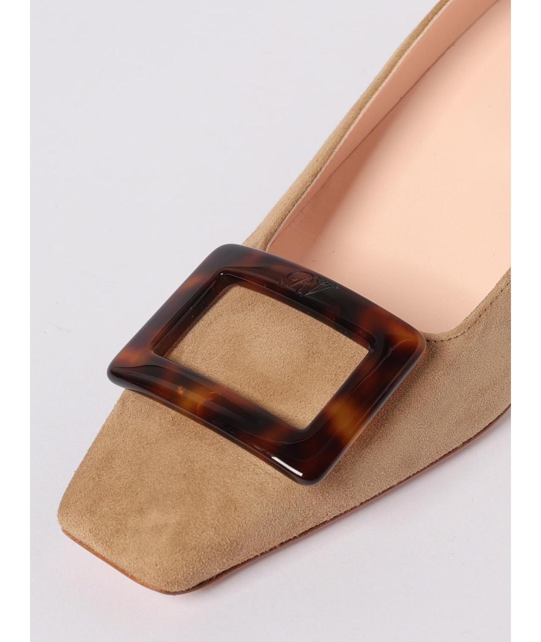 ROGER VIVIER Бежевые кожаные туфли, фото 4