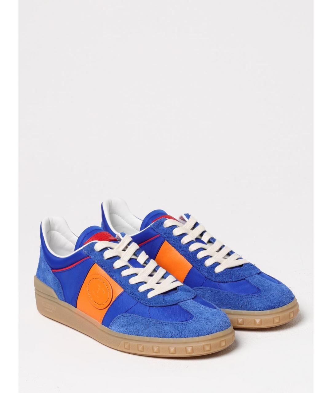 VALENTINO Синие замшевые низкие кроссовки / кеды, фото 2