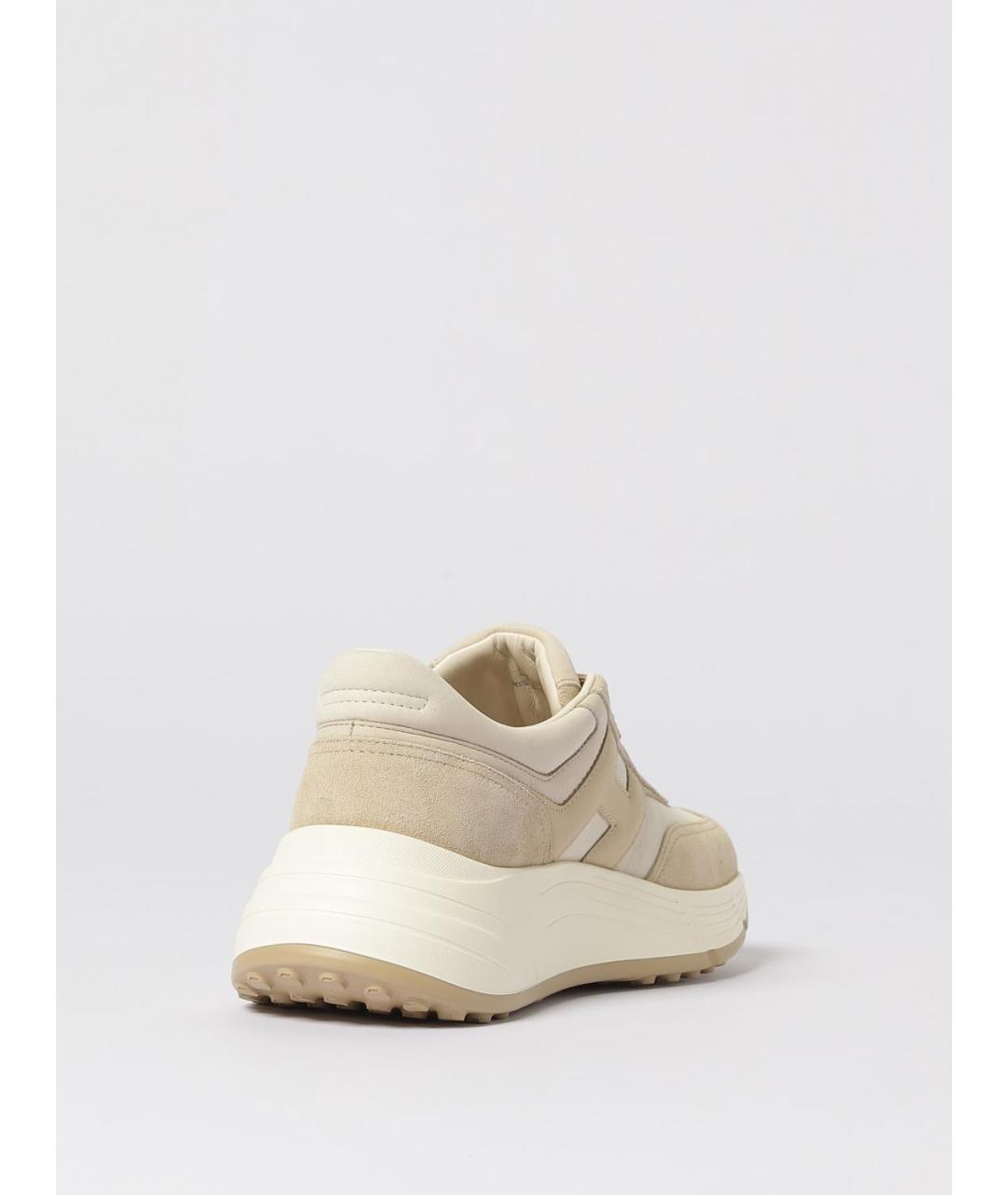 HOGAN Бежевые кожаные кроссовки, фото 3