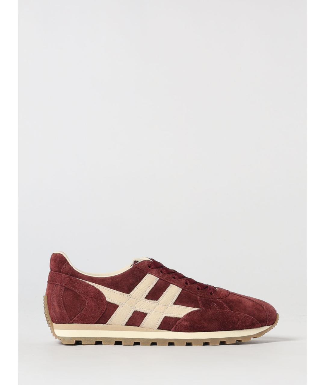 HOGAN Бордовые замшевые кроссовки, фото 5