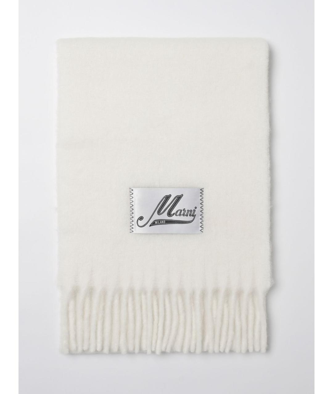 MARNI Белый шерстяной шарф, фото 5