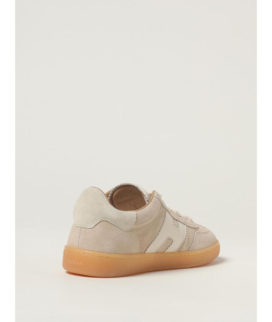 HOGAN Бежевые кожаные кеды, фото 3