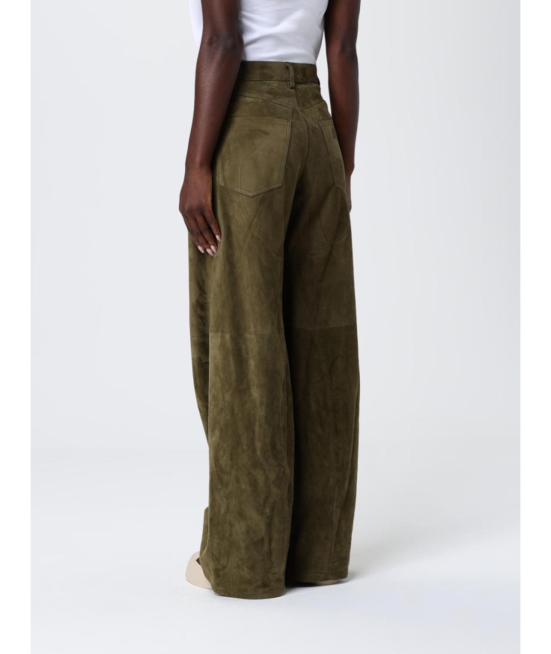 MARNI Зеленые прямые брюки, фото 4