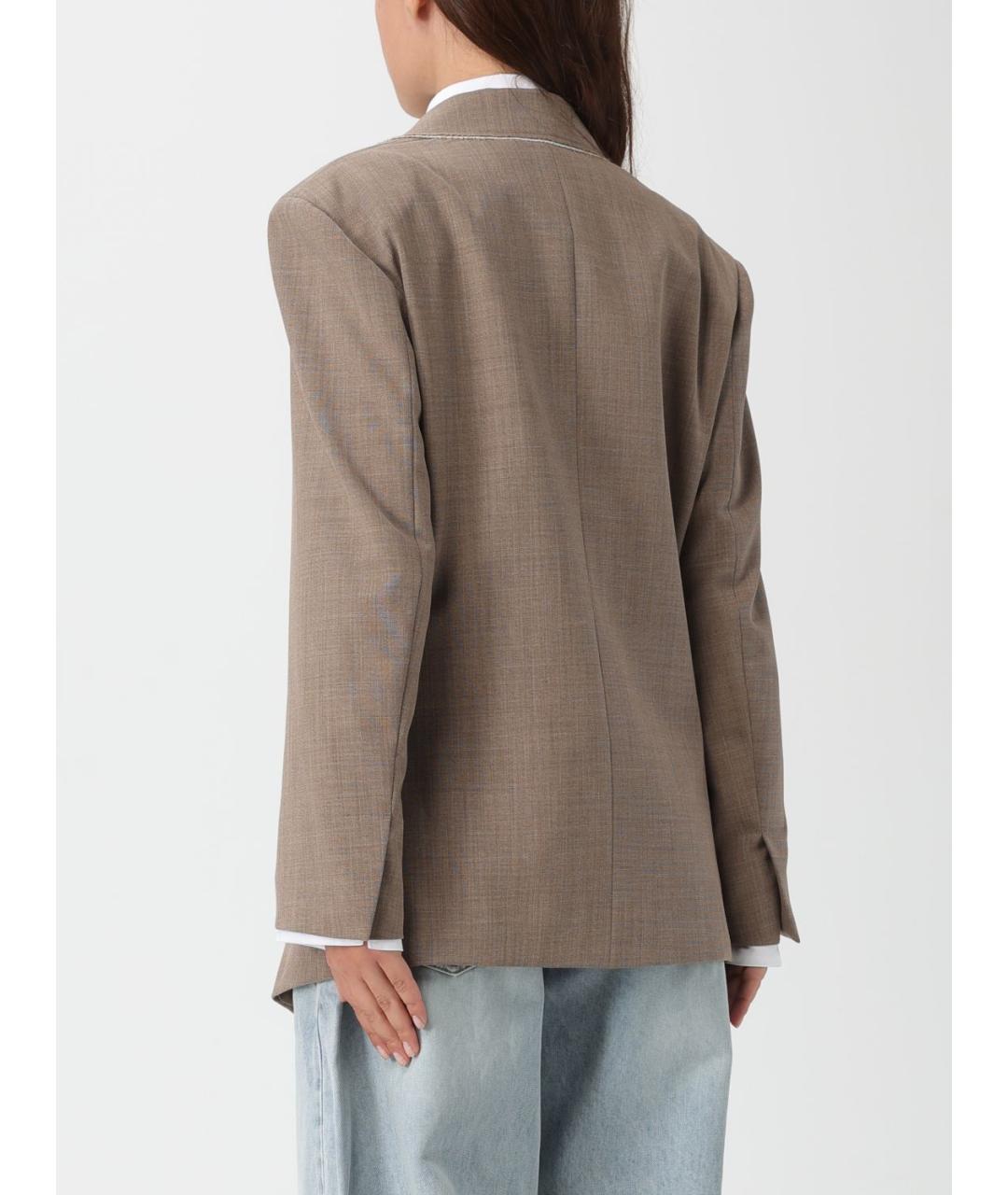 MEIMEIJ Бежевый полиэстеровый жакет/пиджак, фото 2