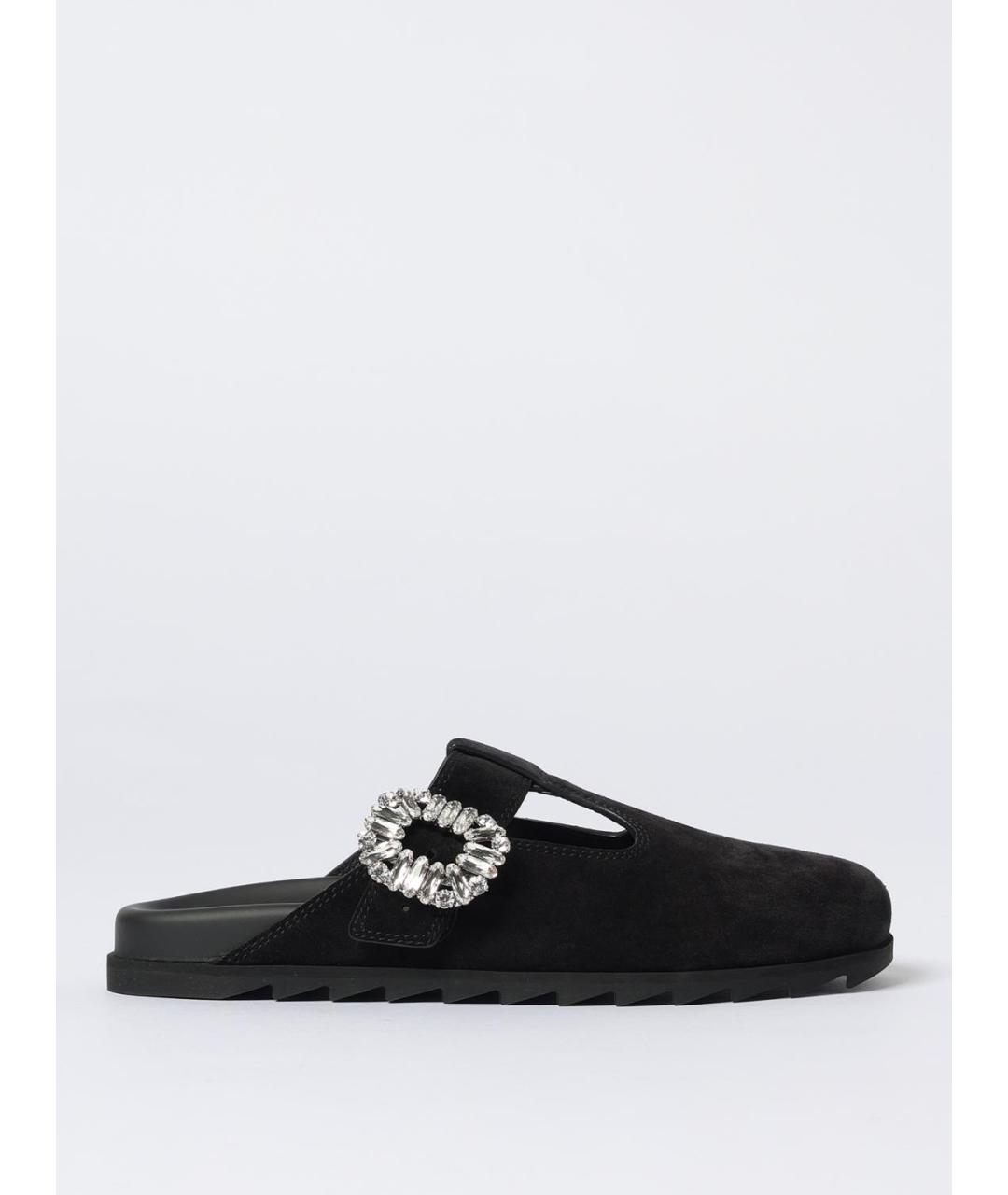 ROGER VIVIER Черные кожаные мюли, фото 5