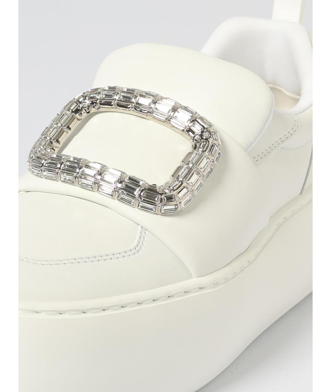 ROGER VIVIER Белые кожаные слипоны, фото 4