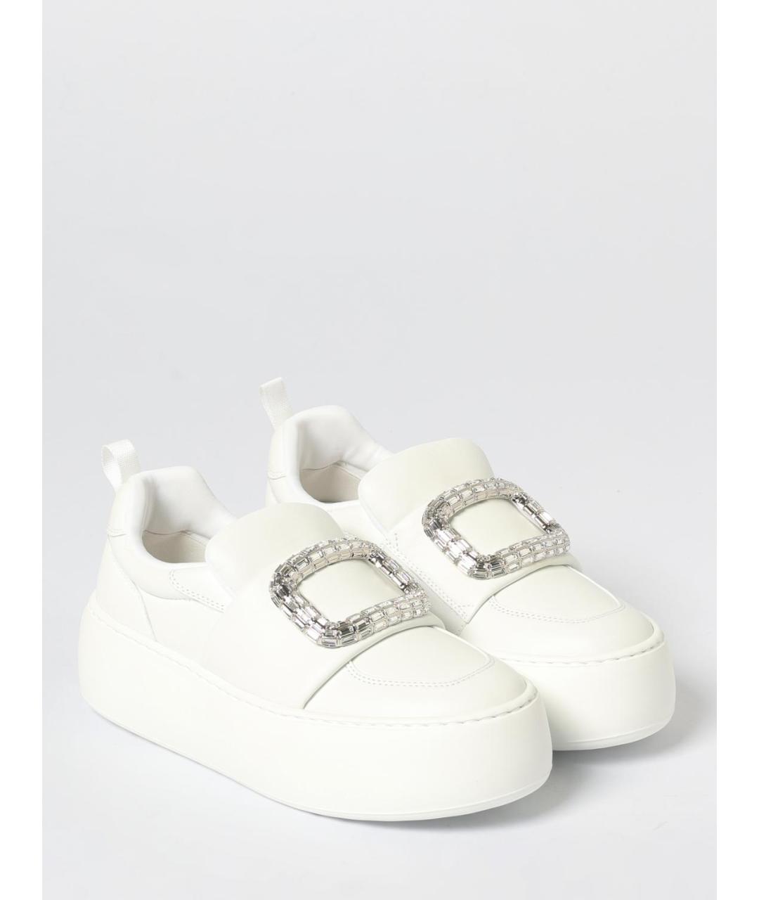 ROGER VIVIER Белые кожаные слипоны, фото 2