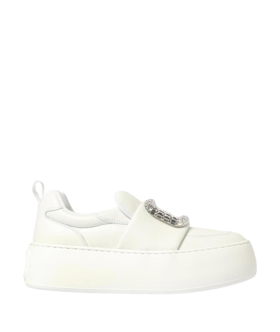 ROGER VIVIER Белые кожаные слипоны, фото 1